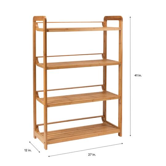 Organize It All Deluxe 4 Tier Bamboo Shelf